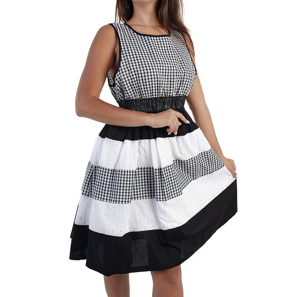 ELMAS PHIL BLACK, WHITE DRESS | WOMENS SIZE L - Picture 5 of 5